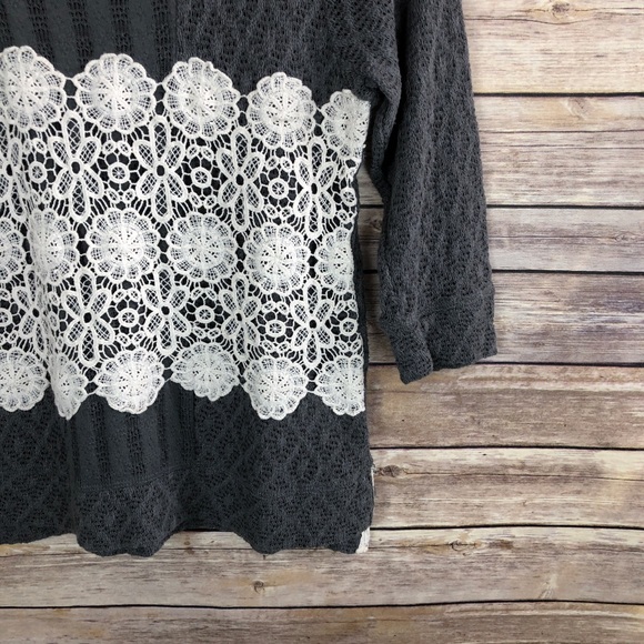 Meadow Rue | Lacy Overlay Lace Detail Sweater S - Picture 3 of 7